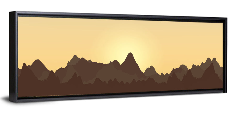 Sunset Mountain Silhouettes Wall Art