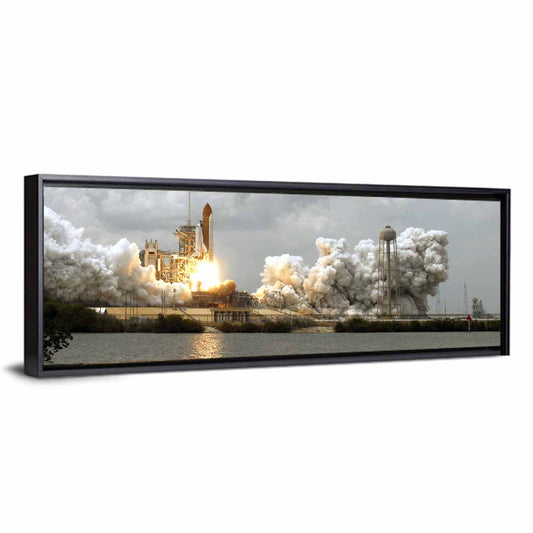 Space Shuttle Launch Over Water Wall Art