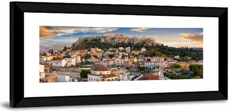 Acropolis and Parthenon Over Athens at Golden Hour Wall Art