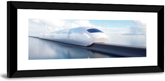 Futuristic Monorail Perspective Wall Art as a framed print