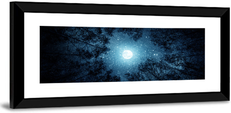 Full Moon Over Forest Wall Art