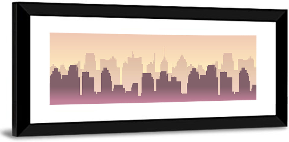 Silhouetted City Skyline Wall Art