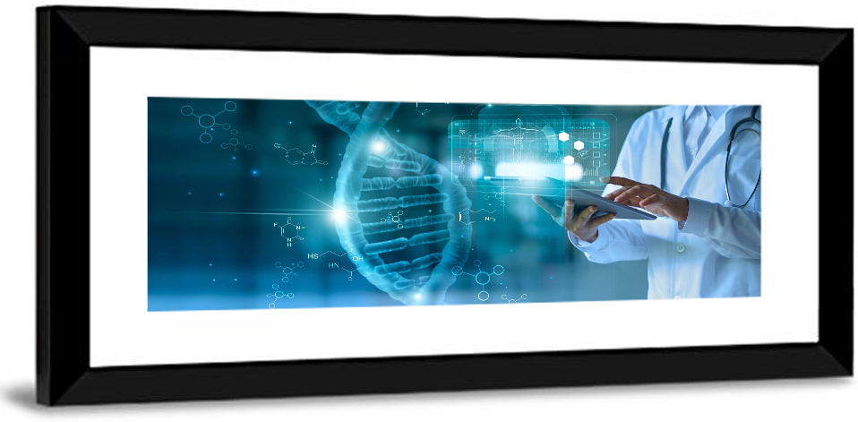 Doctor with Dna Helix Wall Art