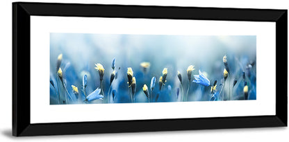 Blue Bellflowers and Yellow Buds Wall Art