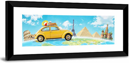 Yellow Beetle World Road Trip Wall Art