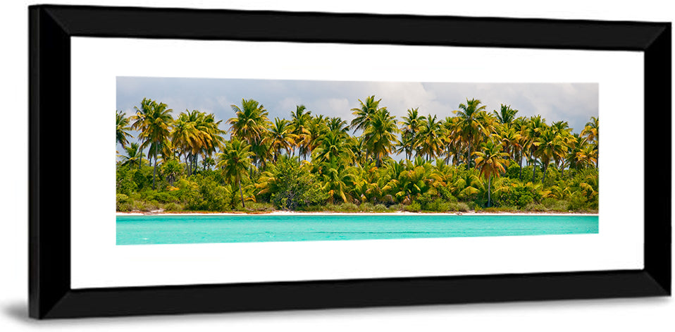 Turquoise Lagoon Palm Tree Beach Wall Art