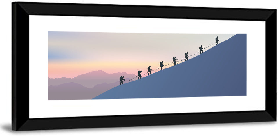 Eight Mountaineers at Dawn Wall Art