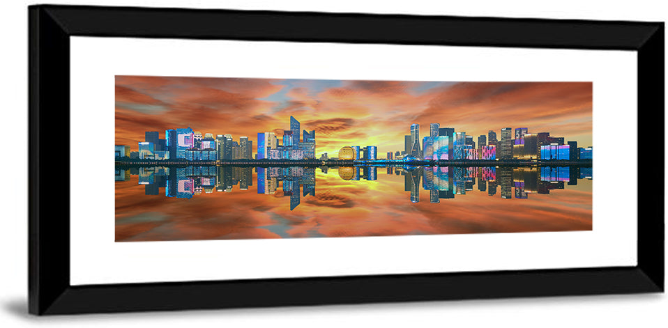 Hangzhou Golden Sphere Skyline at Dusk Wall Art