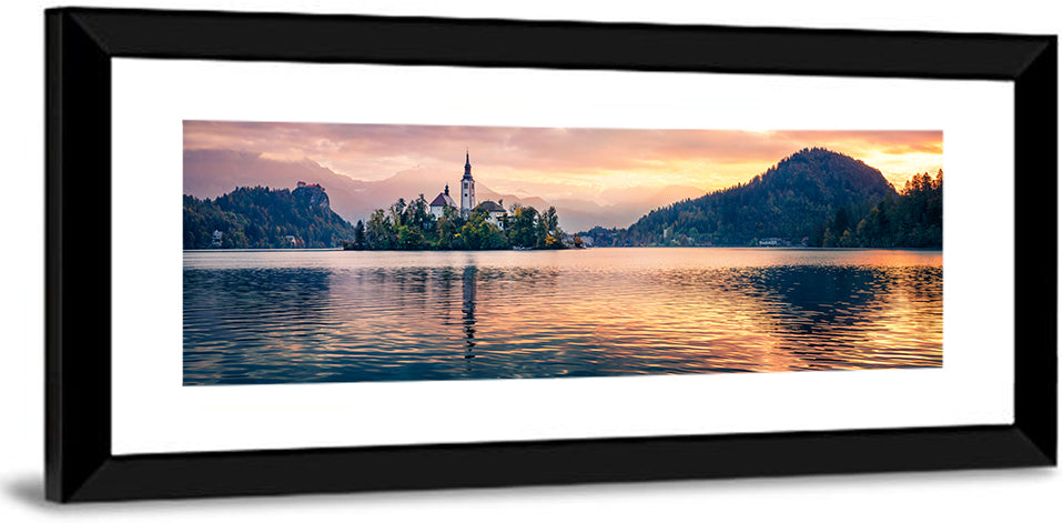 Golden Hour at Bled Island Wall Art