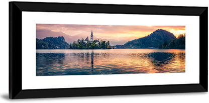 Golden Hour at Bled Island Wall Art