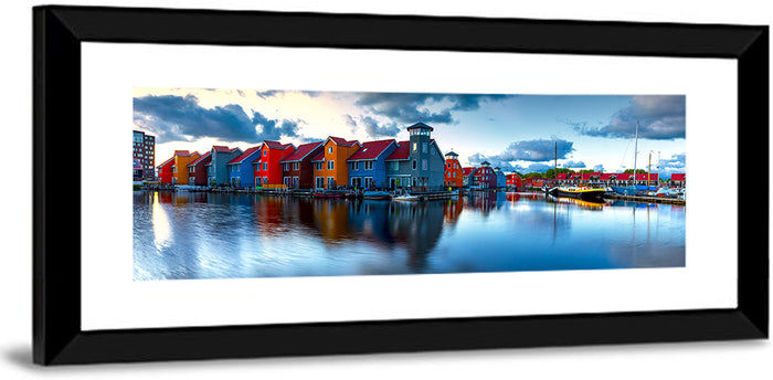 Groningen Port Sunrise Wall Art as a framed print