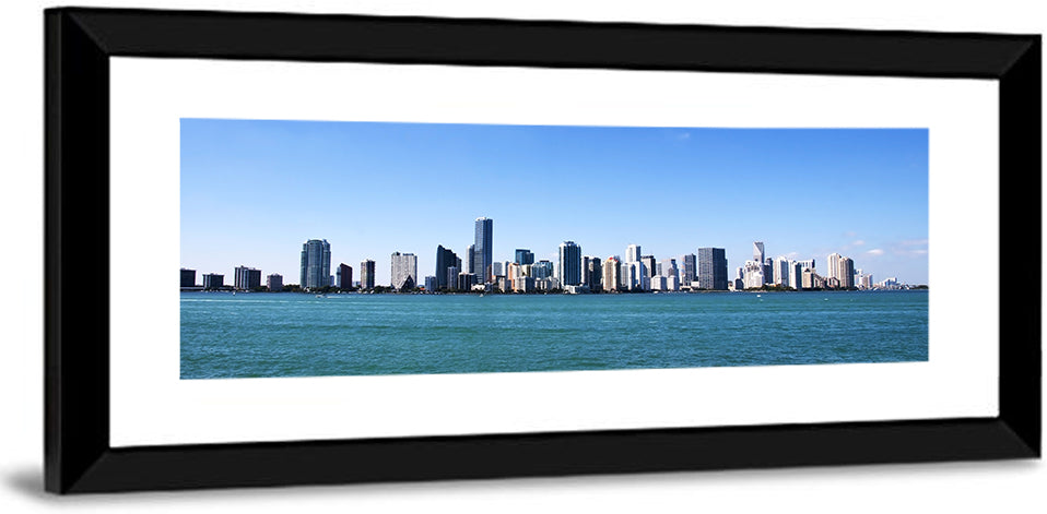 Miami Skyline Over Calm Blue Water Wall Art