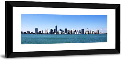 Miami Skyline Over Calm Blue Water Wall Art
