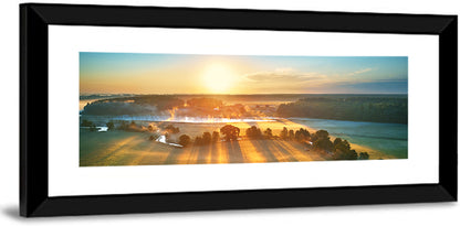 Sunrise Over Misty Meadow Wall Art