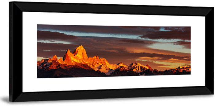 Mount Fitz Roy at Golden Hour Wall Art as a framed print