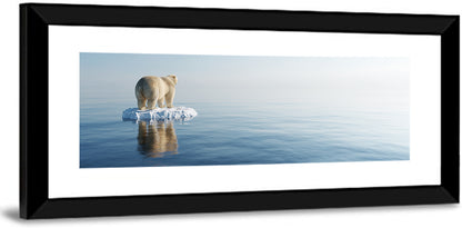 Lone Polar Bear on Ice Floe Wall Art