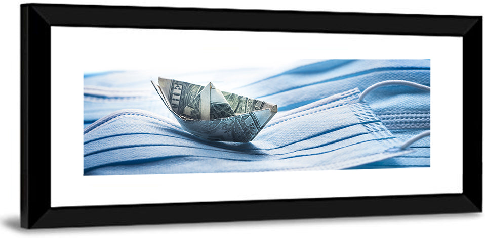 Dollar Boat on Surgical Masks Wall Art