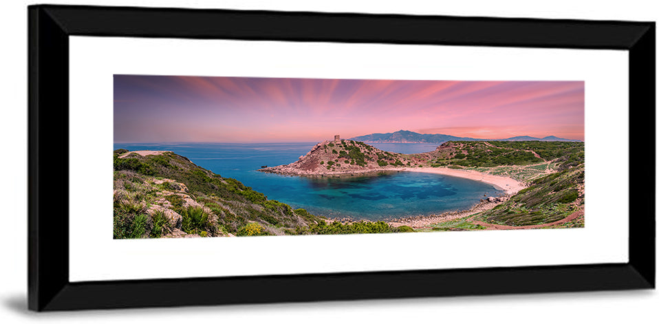 Porticciolo Tower at Sunset, Alghero Wall Art
