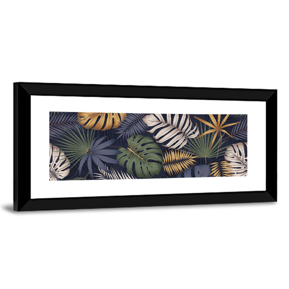 Layered Tropical Leaves Pattern Wall Art