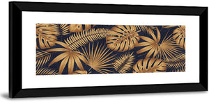 Golden Tropical Leaves Wall Art