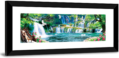 Heavenly Waterfall Scene Wall Art