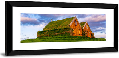 Icelandic Turf Houses at Dusk Wall Art