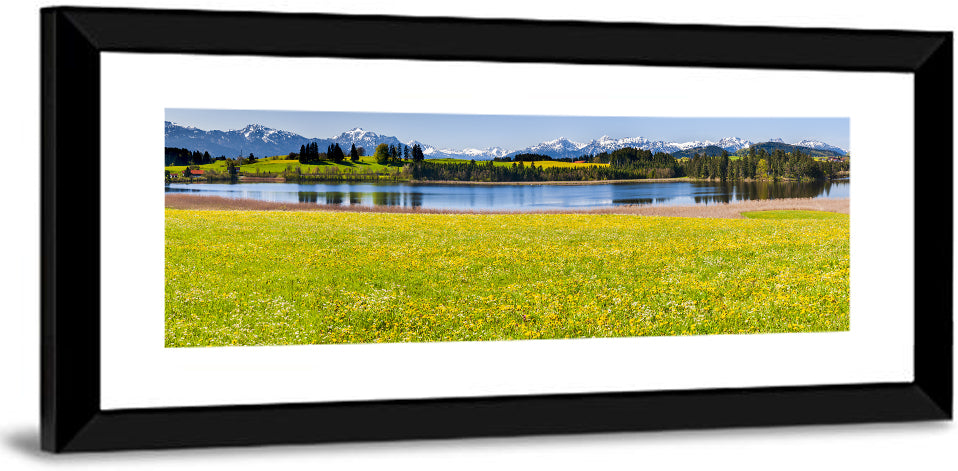 Alpine Lake Meadow with Dandelions Wall Art
