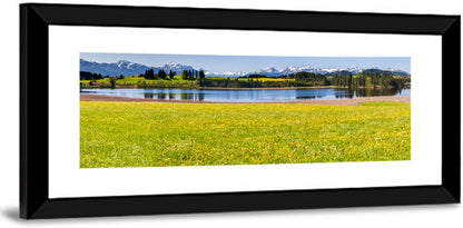 Alpine Lake Meadow with Dandelions Wall Art