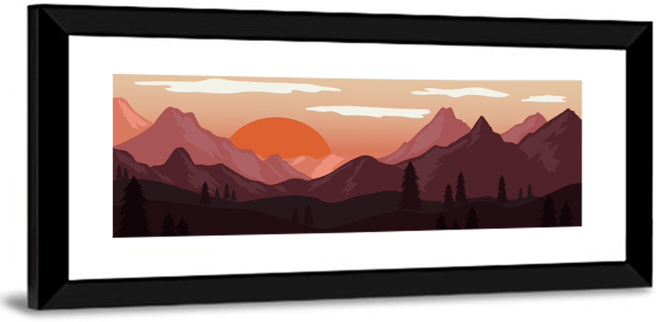 Mars Sunset Over Mountains Wall Art