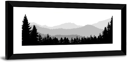 Foggy Mountain Silhouettes Wall Art