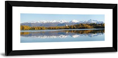 Anchorage Autumn Reflection and Chugach Mountains Wall Art