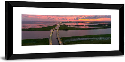Mobile Bay Causeway at Dusk Wall Art