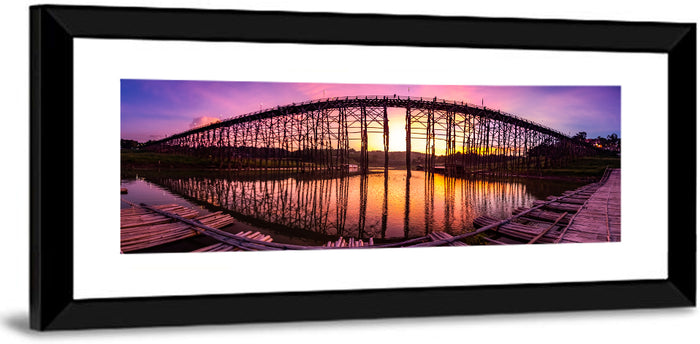 Mon Bridge Sunset, Sangkhlaburi Wall Art as a framed print