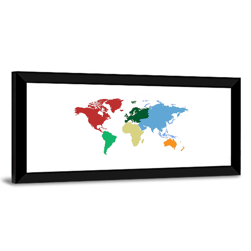 World Continents Map Wall Art