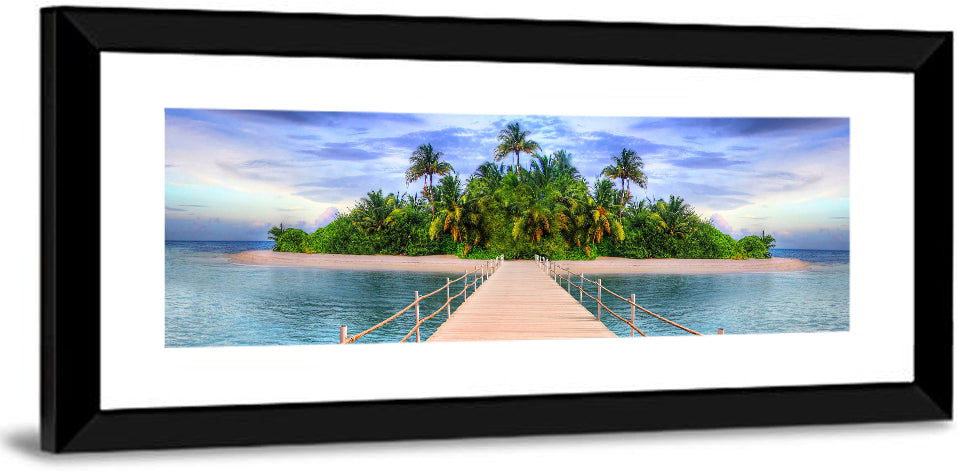 Tropical Island Pier Perspective Wall Art
