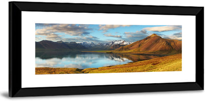 Icelandic Mountain Lake at Golden Hour Wall Art