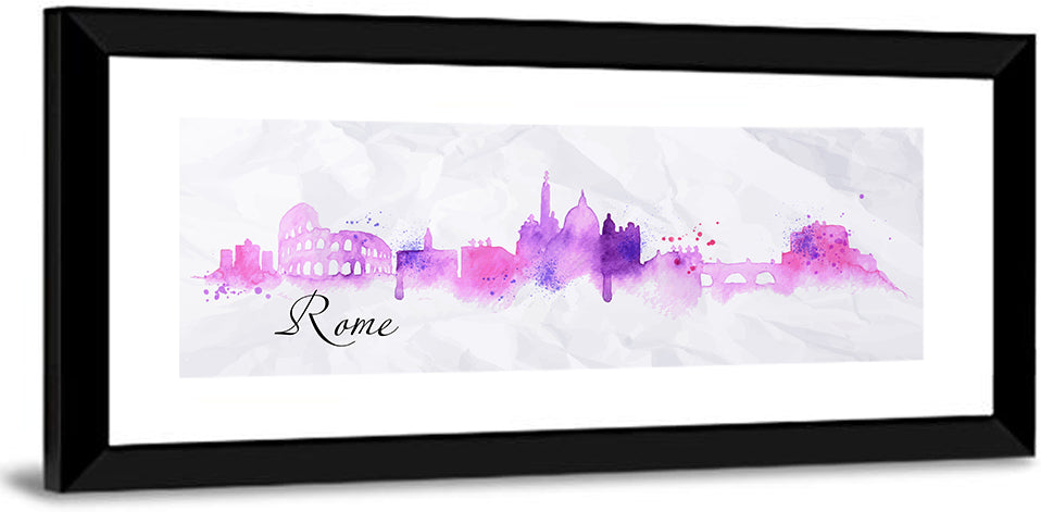 Watercolor Rome Skyline Wall Art