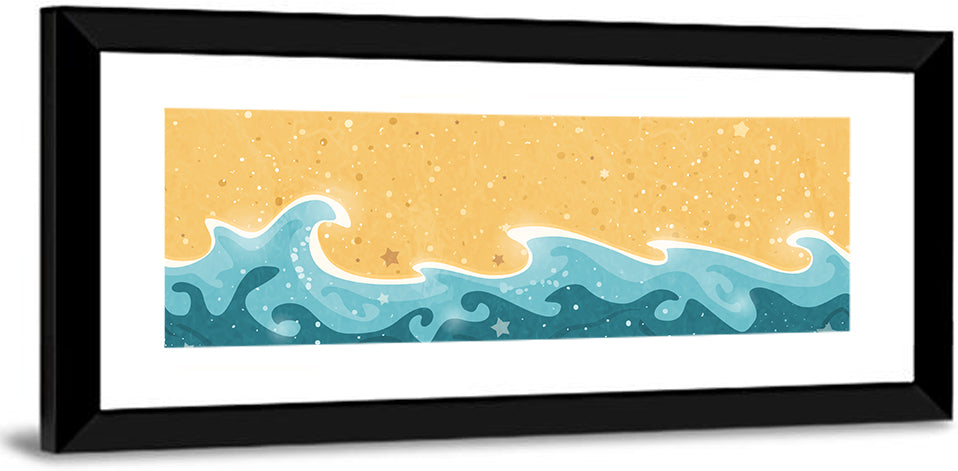 Whimsical Starry Waves Abstract Wall Art