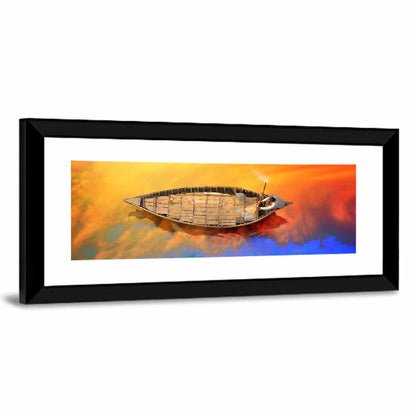 Sunset Rowboat from Above Wall Art