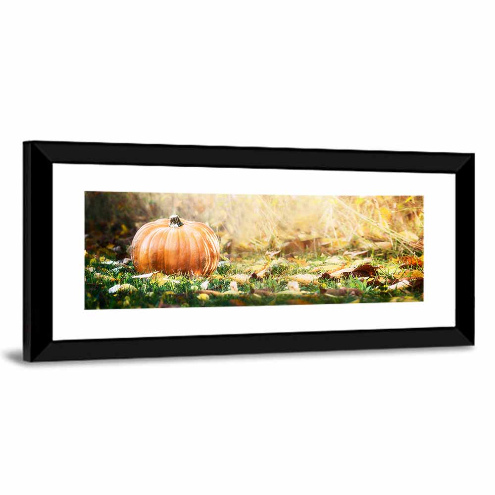 Autumn Pumpkin in Golden Foliage Wall Art
