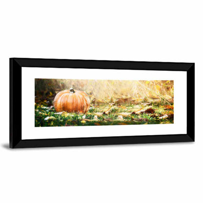 Autumn Pumpkin in Golden Foliage Wall Art
