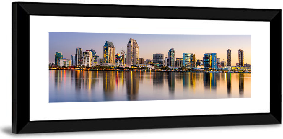 San Diego Skyline at Golden Dusk Wall Art