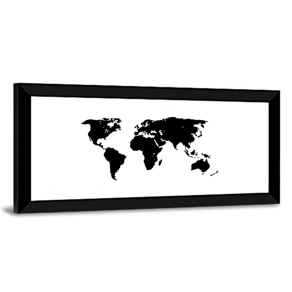 Minimalist Black World Map Wall Art