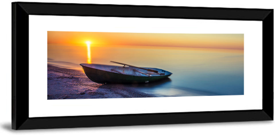 Rowboat Sunrise Seascape Wall Art