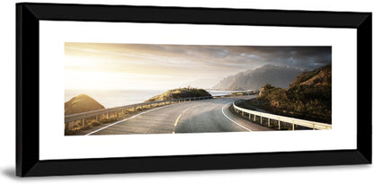 Golden Sunrise Coastal Road Wall Art