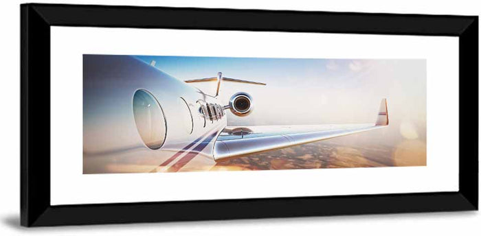 Private Jet Wing Close Up Wall Art as a framed print
