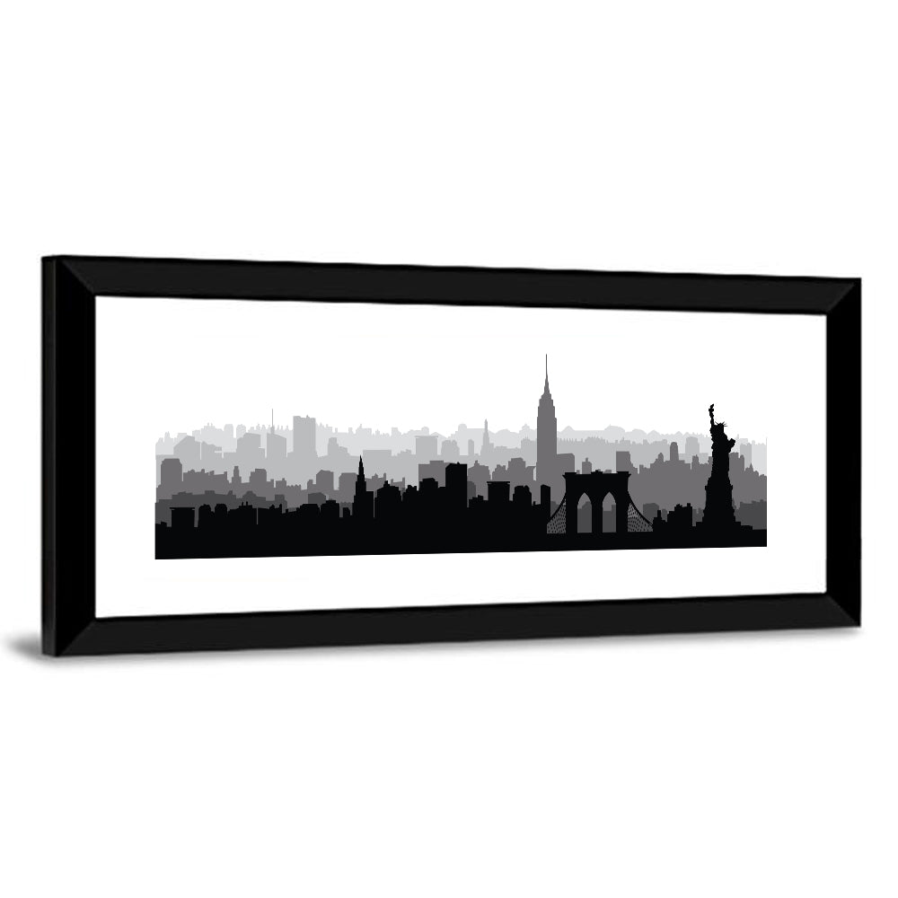 New York Skyline Silhouette Wall Art