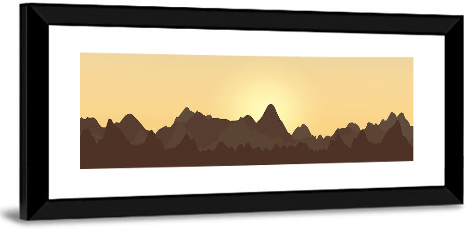 Sunset Mountain Silhouettes Wall Art