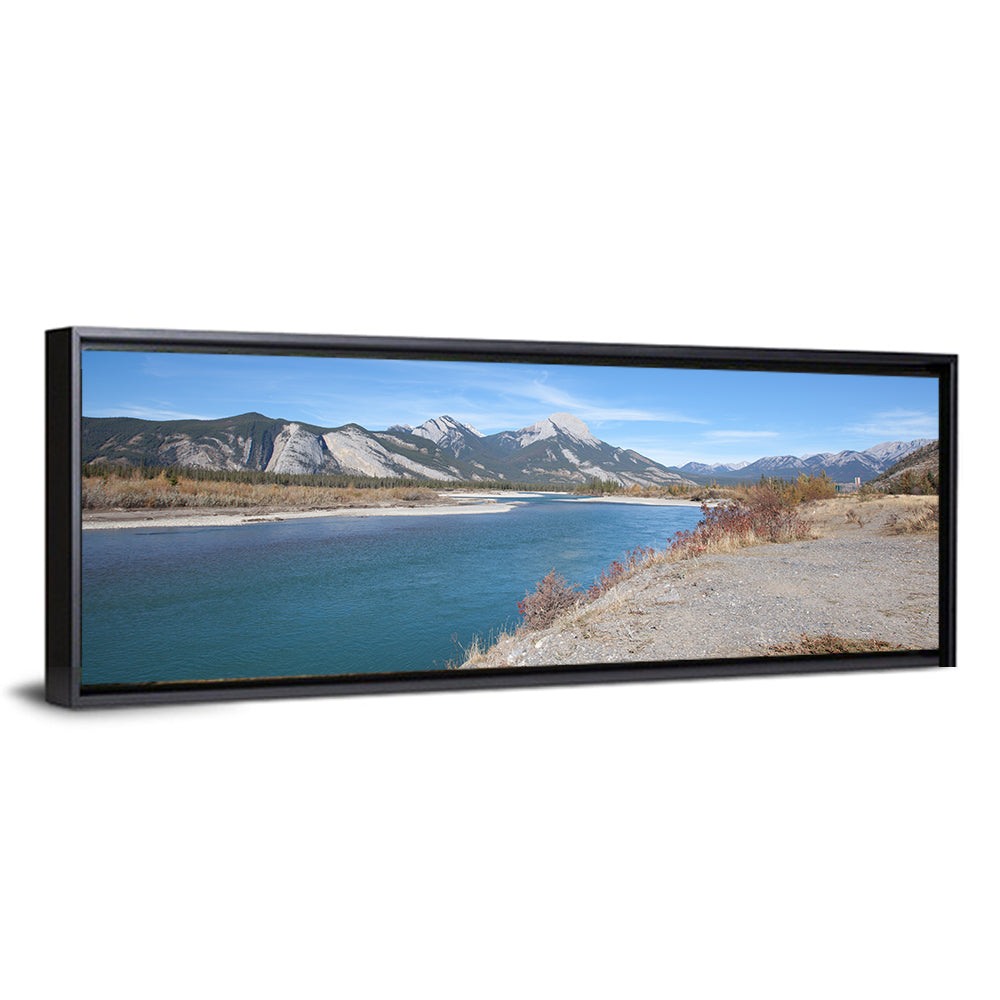 Mount Aeolus Over Athabasca Riverbank Wall Art