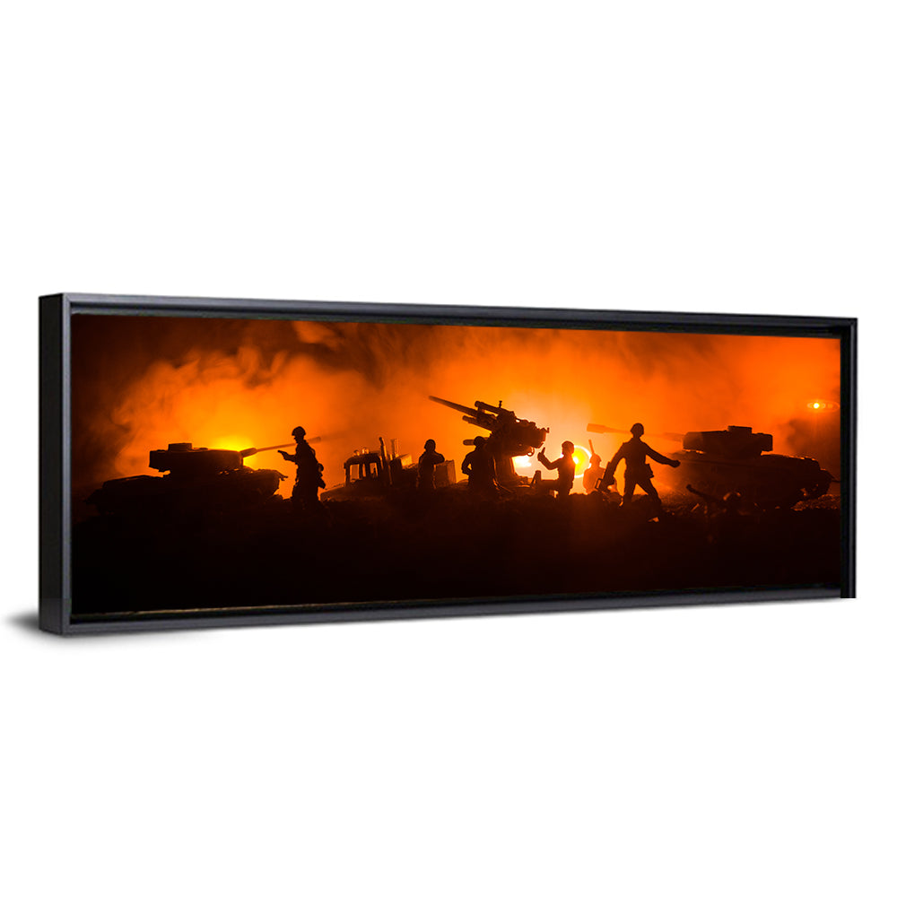 Nighttime Battlefield Silhouette Wall Art